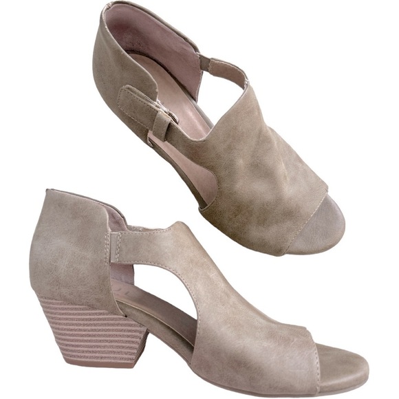 Soul Naturalizer PeepToe Heeled Sandal Booties Womens Size 8.5 Tan Brown - Picture 6 of 8